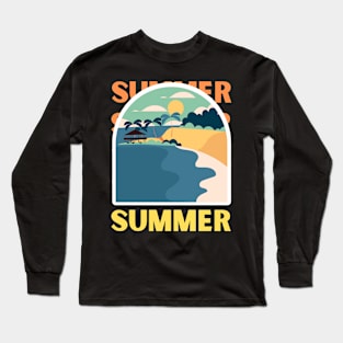 Hello summer sunset Beach summertime love ocean Long Sleeve T-Shirt